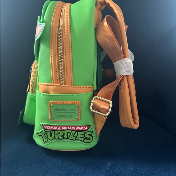 Loungefly TMNT Green and Orange Backpack - Picture 2 of 4
